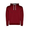 Sweat bicolor com capuz Urban - Bordô/Cinza