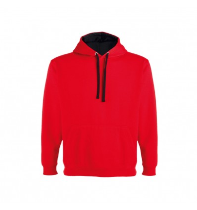 Sweat bicolor com capuz Urban - Vermelho/Preto
