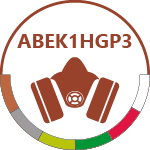 Filtro Combinado ABEK1HgP3 - Gases e Vapores orgânicos, com ponto de ebulição > 65°C + Gases e Vapores Inorgânicos + Gases Ácidos + Amoníaco + Mercúrio, Protecção contra partículas radioactivas assím como substâncias biológicas no ar e enzimas